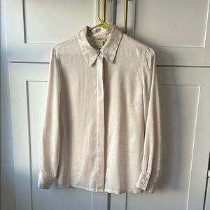 Women's Satin Blouse - Cream